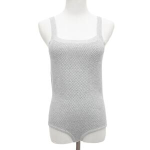 New Revolve One Grey Day Waffle Knit Tank Bodysuit Size Large